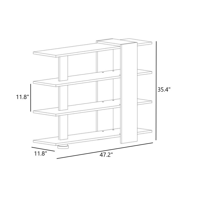 Ebern Designs Anunciacin Geometric Bookcase Wayfair Canada